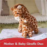 GUND Solana Giraffe and Baby Plush, Premium Giraffe Stuffed Animals for Ages 1 and Up, Brown, 10”